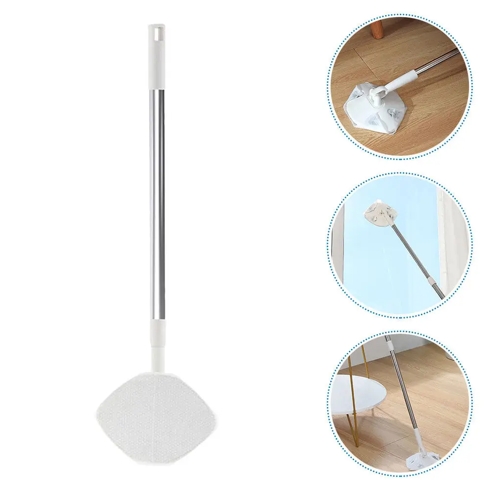 1セット回転式フラットダストモップ、堅木張りの床、セラミックタイルの床、壁掃除用、ウェット＆ドライフロアスイーパー、調節可能なハンドル付き、洗濯可能