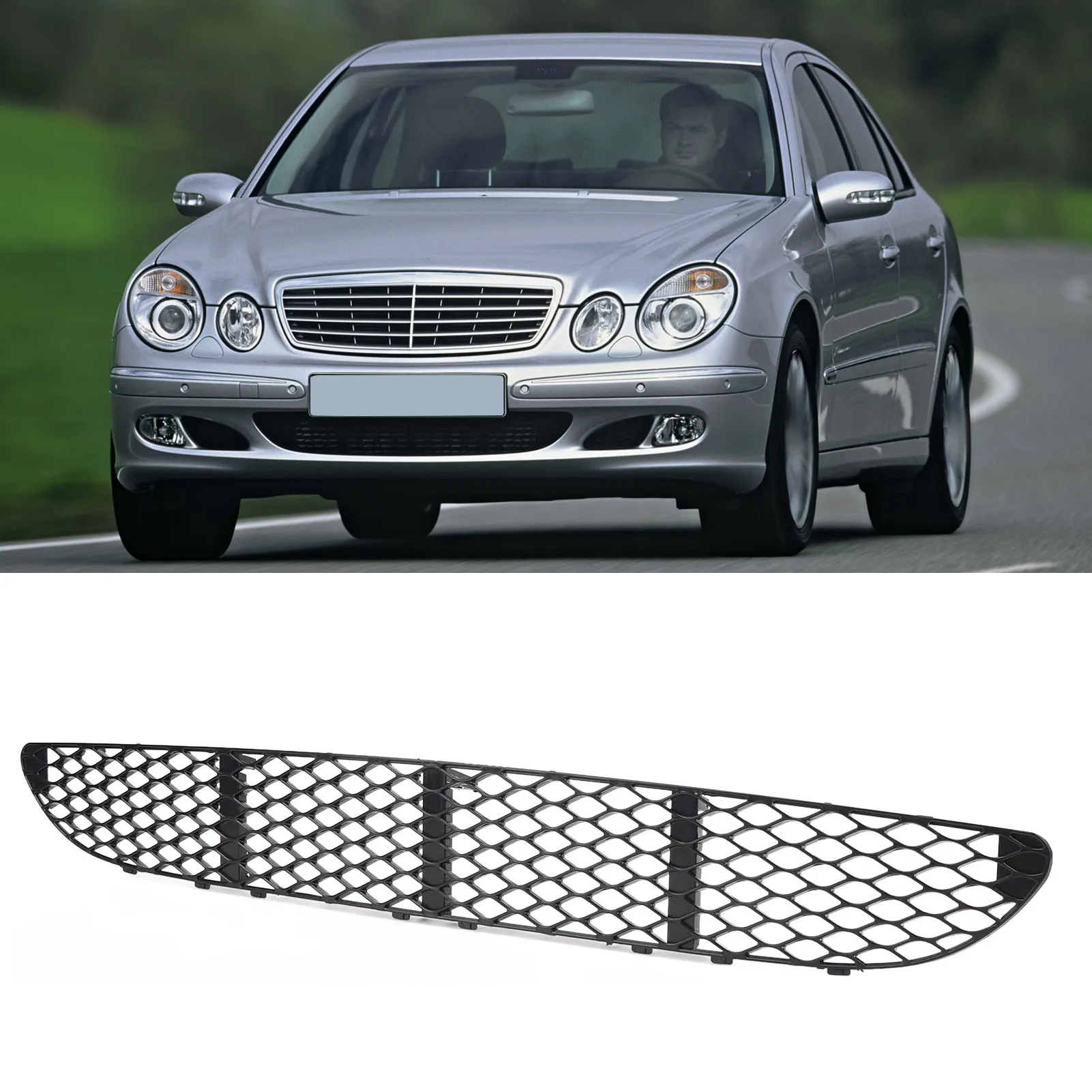 

Car Front Bumper Lower Grille Mesh Cover Air Inlet Vent Panel 2118850053 Replacement For Mercedes-Benz E-Class W211 2003–2006