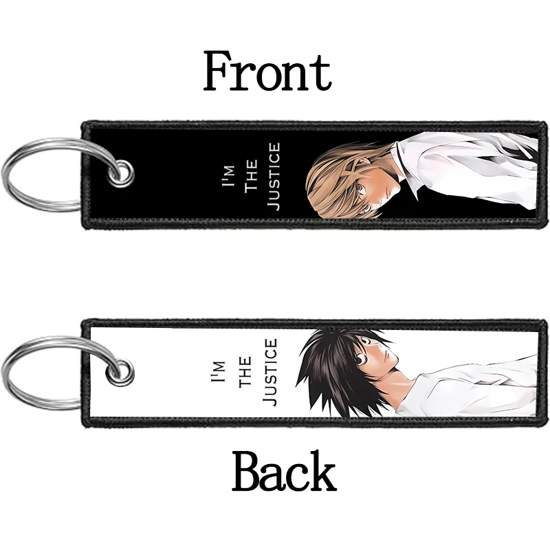 Death Note Ryuuku Ryuk Rem Embroidery Keys Holder for Motorcycles Keychain for Car Keys Backpack Key Ring Accessories Gifts view 2
