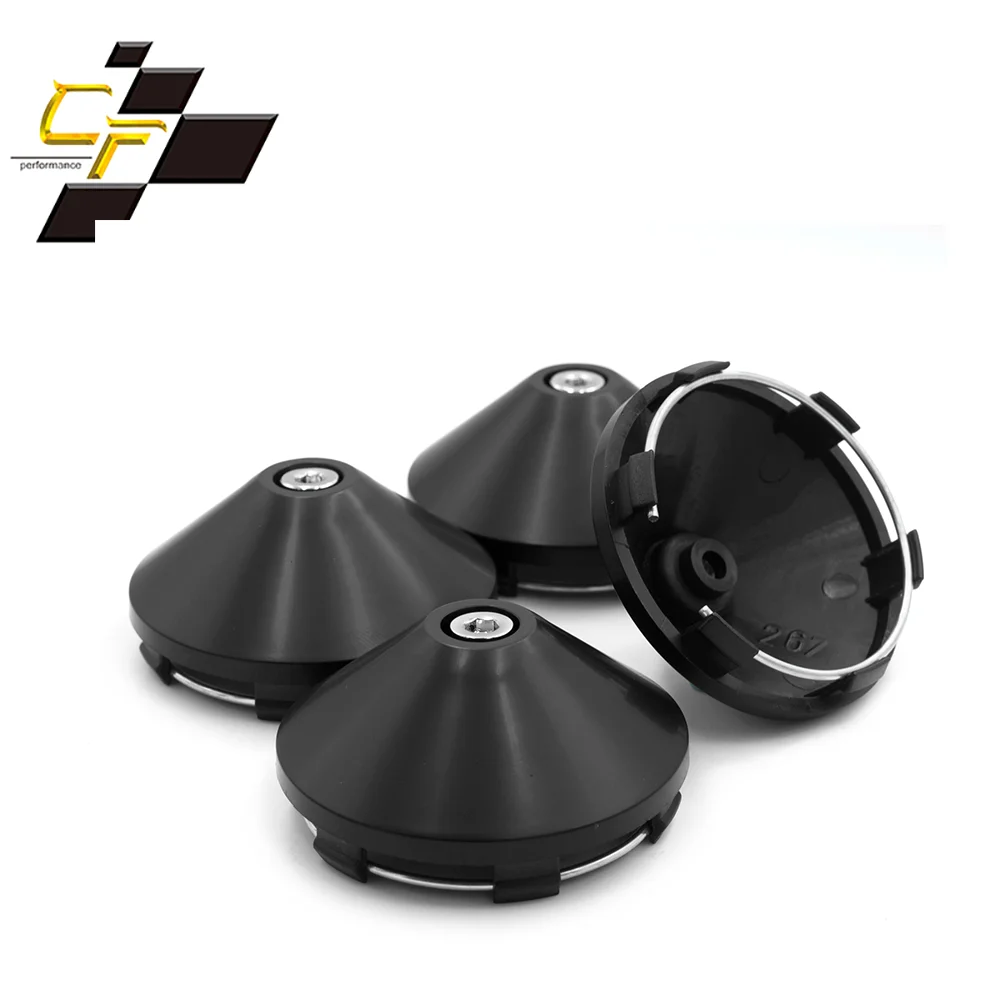 

CFPerformance 2pcs/4pcs 66.5mm/2.62‘ OD 62.3mm/2.45" ID Cone Car Wheel Center Cap Tire Rim Cover Protector Decorations Wheel Ca