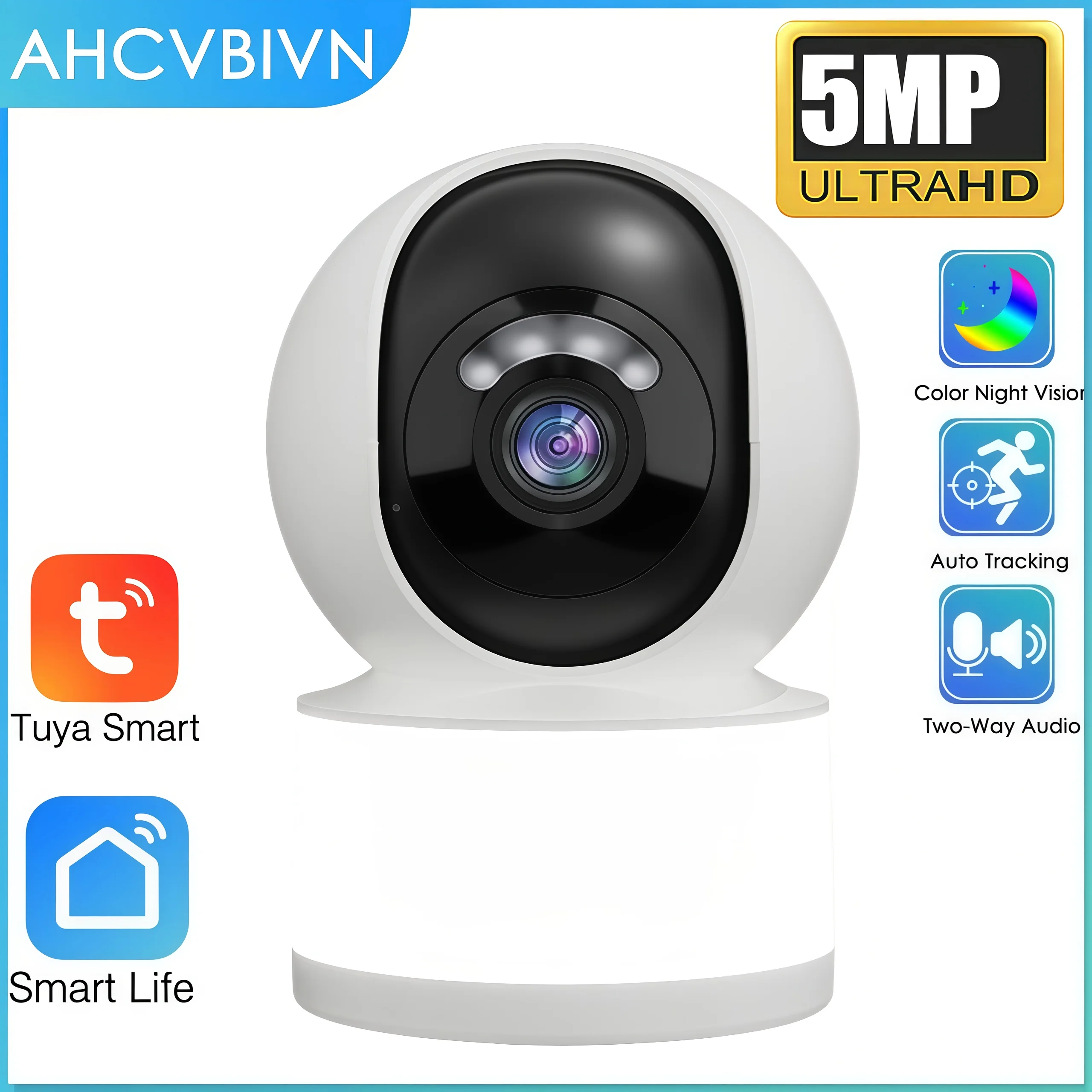 5mp-wifiセキュリティptz屋内ipカメラ-スマートホーム安全対策-カラーナイトビジョン-サイレンアラーム-人型検知-ai追跡