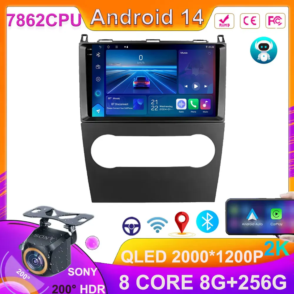 

Car Radio For Mercedes Benz B200 A B Class W169 A160 A180 A200 A220 2009 - 2012 Android 14 Multimedia Navigation carplay GPS 5G