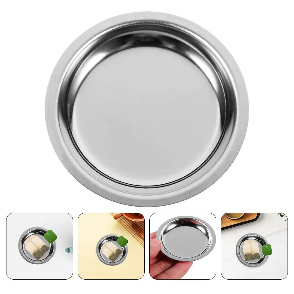 

4Pcs Decorative Tea Bag Saucer Functional Cup Mat for Coffee Accessories Table Decoration Tea Bag Storage Dish and Saucer Set