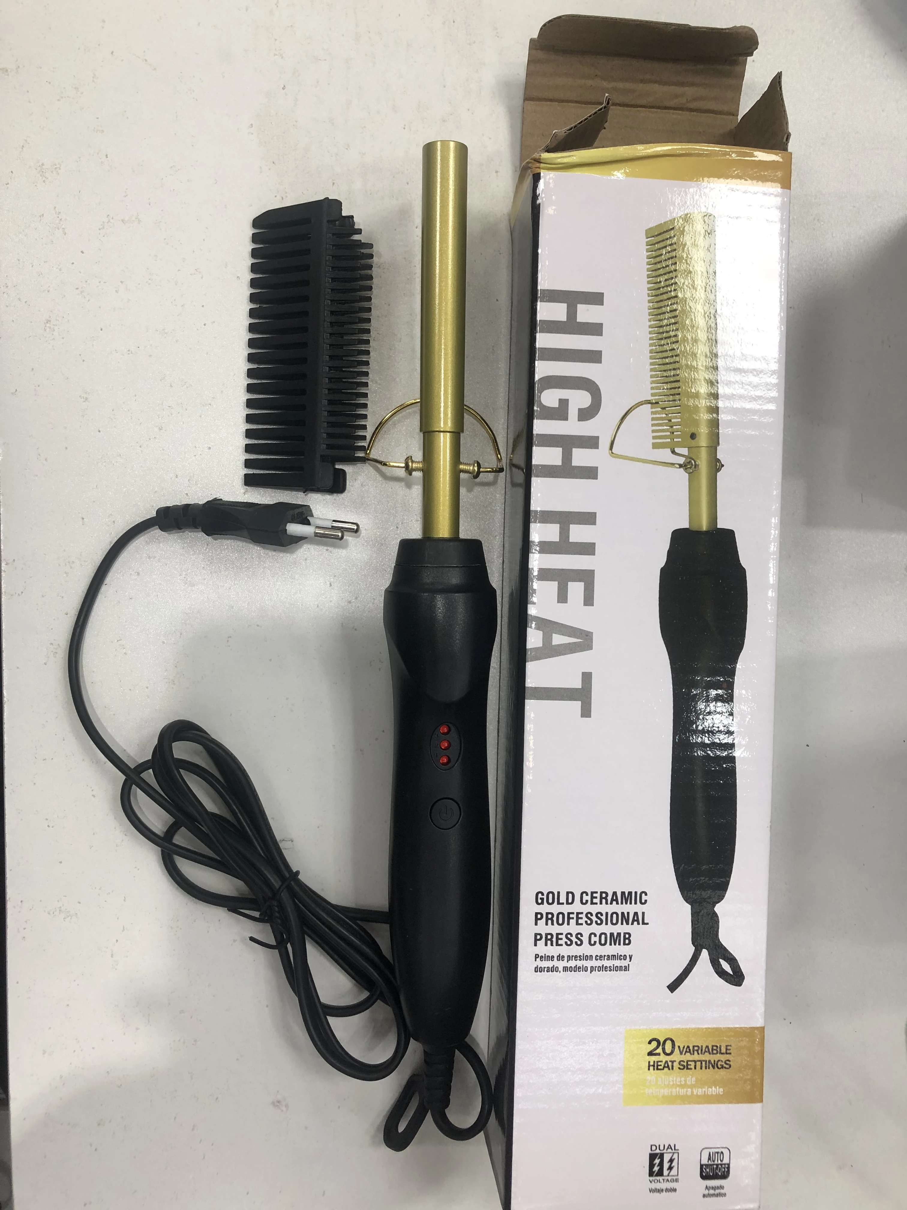 Electric Hot Heating Comb Hair Straightener Heat Pressing Combs Wet and Dry Hair Iron Straightening Brush Hair Styling Tools