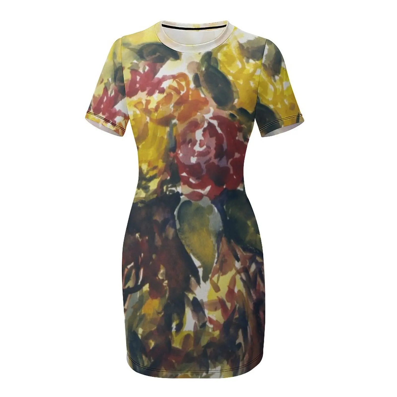 ชุดเดรสแขนสั้นลายกุหลาบและแจกัน ชุดเดรสออกงานพรอม 2025 ชุดเดรสงานปาร์ตี้ ชุดเดรสงานแต่งงานหรูหราทันสมัย ชุดราตรีสำหรับผู้หญิง