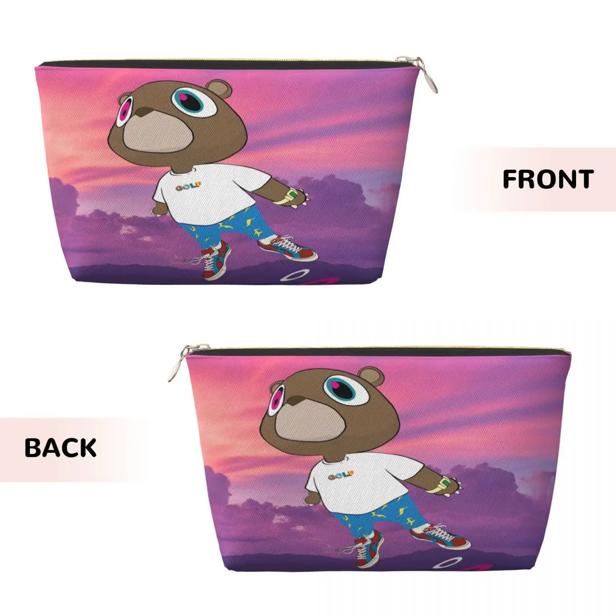 Custom Travel Kanye West Graduation Bear Toiletry Bag Kawaii Cosmetic Makeup Organizer for Women Beauty Storage Dopp Kit Box