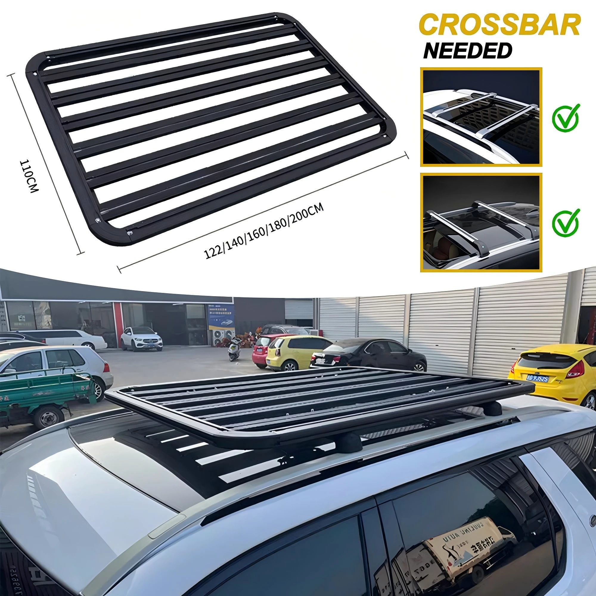 Fit for Nissan Pathfinder 2022-2025 Aluminum Roof Platform Expanded Storage Rack Box Cross Bar Roof Cargo Carrier Camping Trip