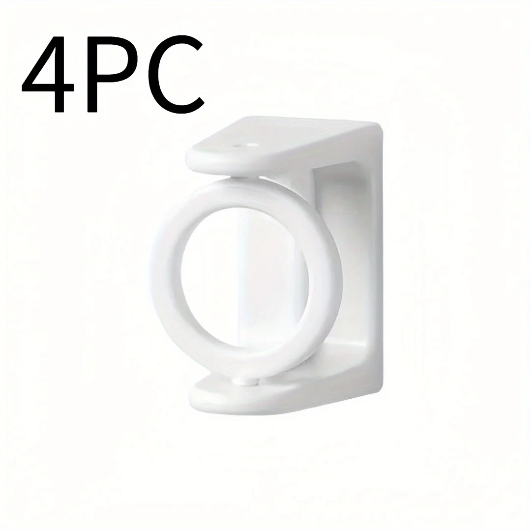 4 шт. Клейкие поворотные крючки — без установки сверл на 360° °   Вращающееся кольцо, идеально подходит для штор и стержней для полотенец, многокомнатный пластик