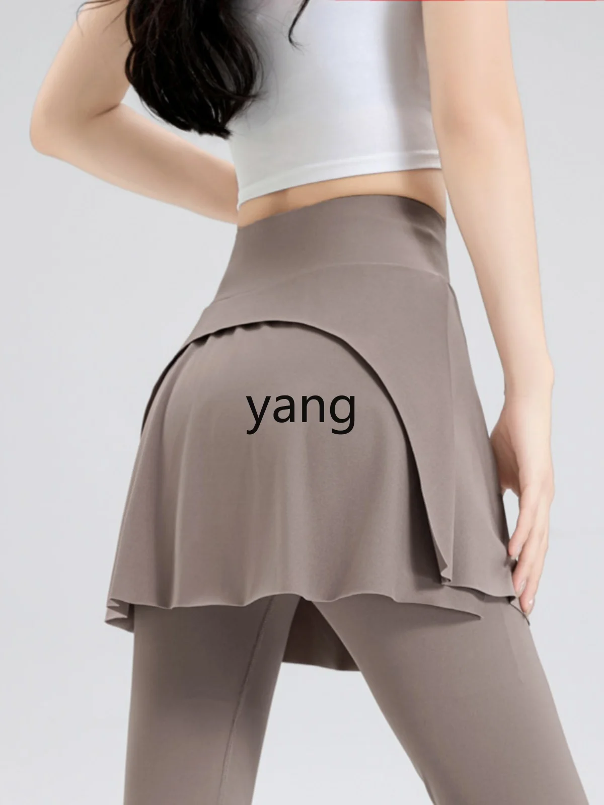 LMM 여성 여름 얇은 7부 샤크 팬츠 스커트 웨어 피트니스 스포츠 사이클링 요가 팬츠