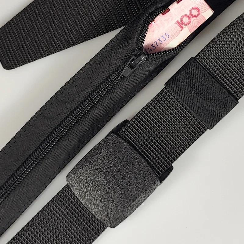 White Cash Anti Theft Belt Waist Bag Men Portable Hidden Money Strap Belt Wallet Waist Pack Secret Hiding Zipper Belt for Women