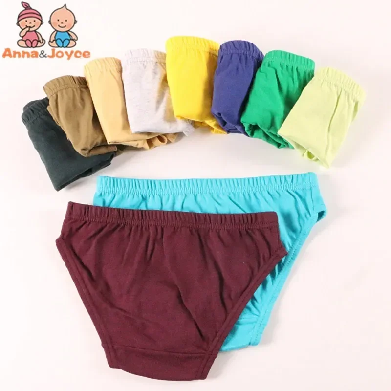 5pcs/Lot Solid Boys Underewears Kids Panties Brief Underwear Panties Suit for 1-10Years