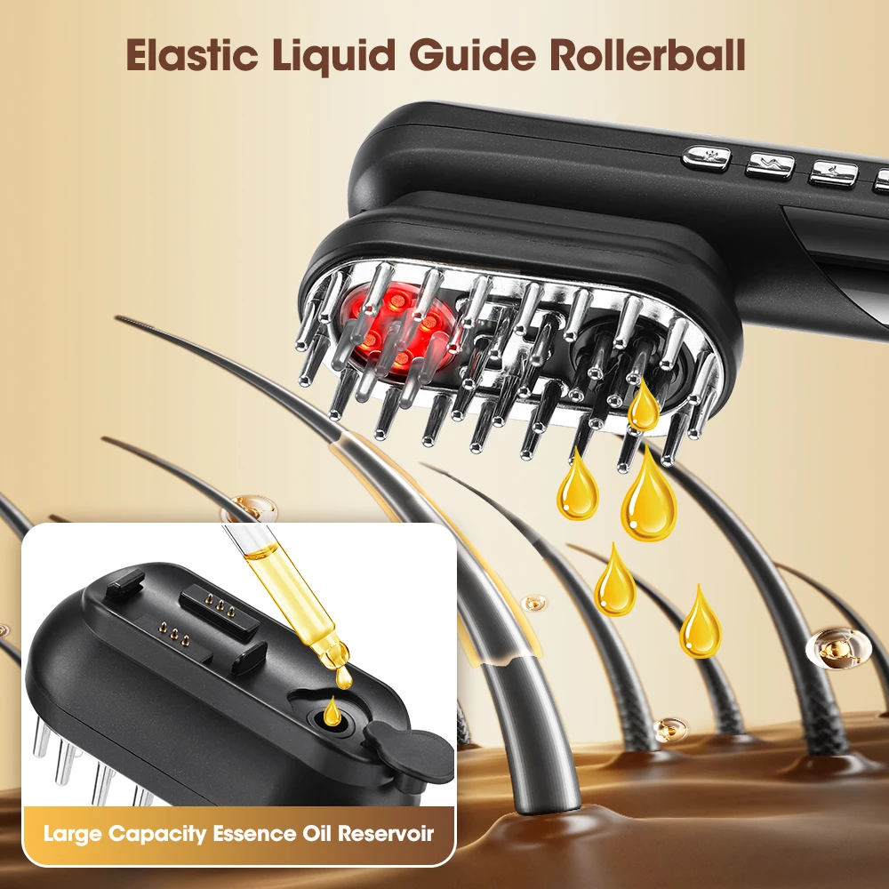 4-in-1 Multi-Functional Beauty Device Handheld Electric Scalp Massage Comb Hair Care Comb Facial Skin Beauty Tools for Face Body