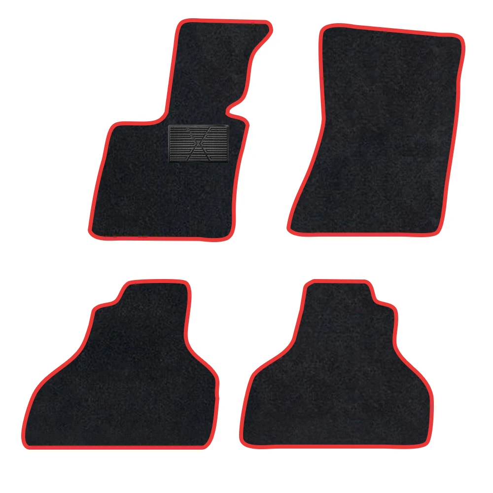 

Автомобильный коврик для Bmw X6 2008-2014 E71 E72, полиэстер, замша, противоскользящая черная подложка, красная отделка, край