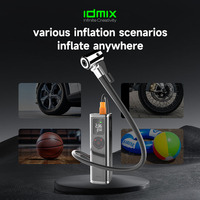 IDMIX Tire air pump Inflate car motorcycle bicycle basketball with positioning chip for global positioning with LED light USB-C