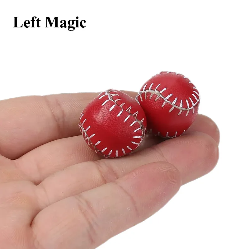 2Pc Leather Chop Cup Balls  (1Regular & 1Magnetic,Red, 2.2cm) Magic Tricks Close Up Illusions Gimmicks Mentalism Props Accessory