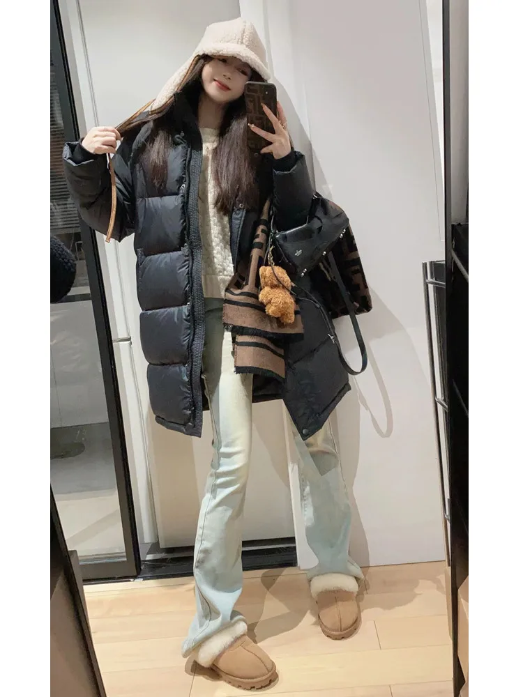 

American Retro High Waist Bell Bottom Jeans Women's Spring Autumn Washed Extended Length Floor Dragging Hoof Pants