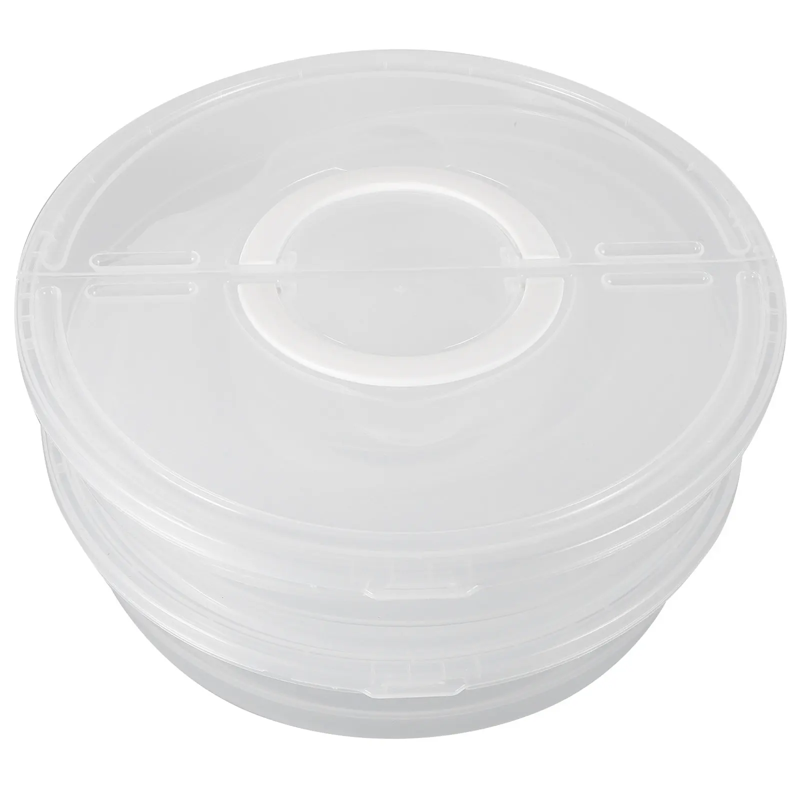 

Набор из 2 контейнеров для хранения продуктов: прозрачные контейнеры для пирогов с крышками и ручками, штабелируемые, для тортов, выпечки, пиццы, безопасные для холодильника и микроволновой печи