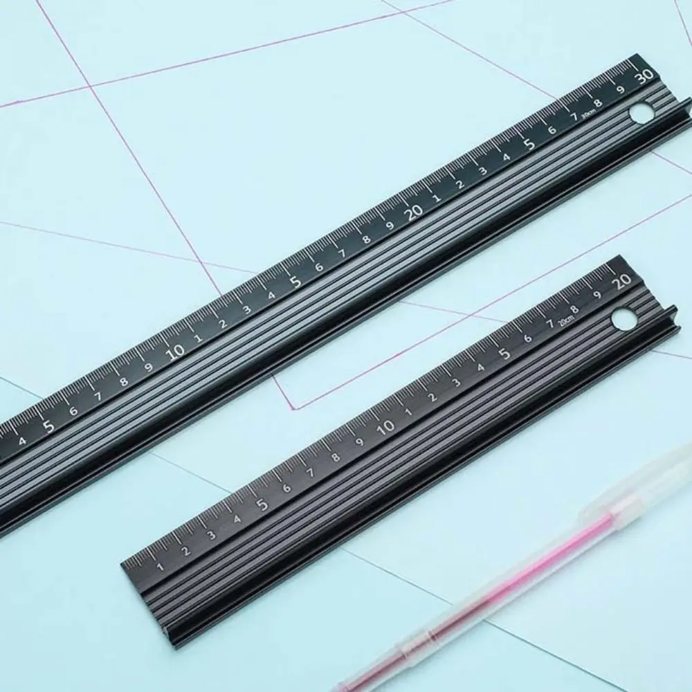 High Precision Aluminium Alloy Ruler Non-Slip Grip Cut-Resistant Straight Ruler Ink Penetration Protection Measuring Protective