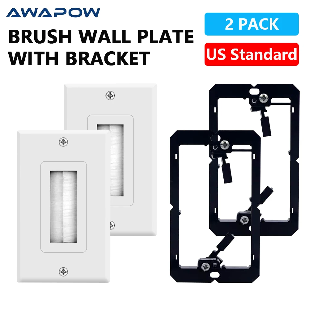 

2-упаковка, настенная пластина, шнур, устройство для ТВ/домашнего кинотеатра с кронштейном, одноместный декоративный настенный чехол для кабелей низкого напряжения