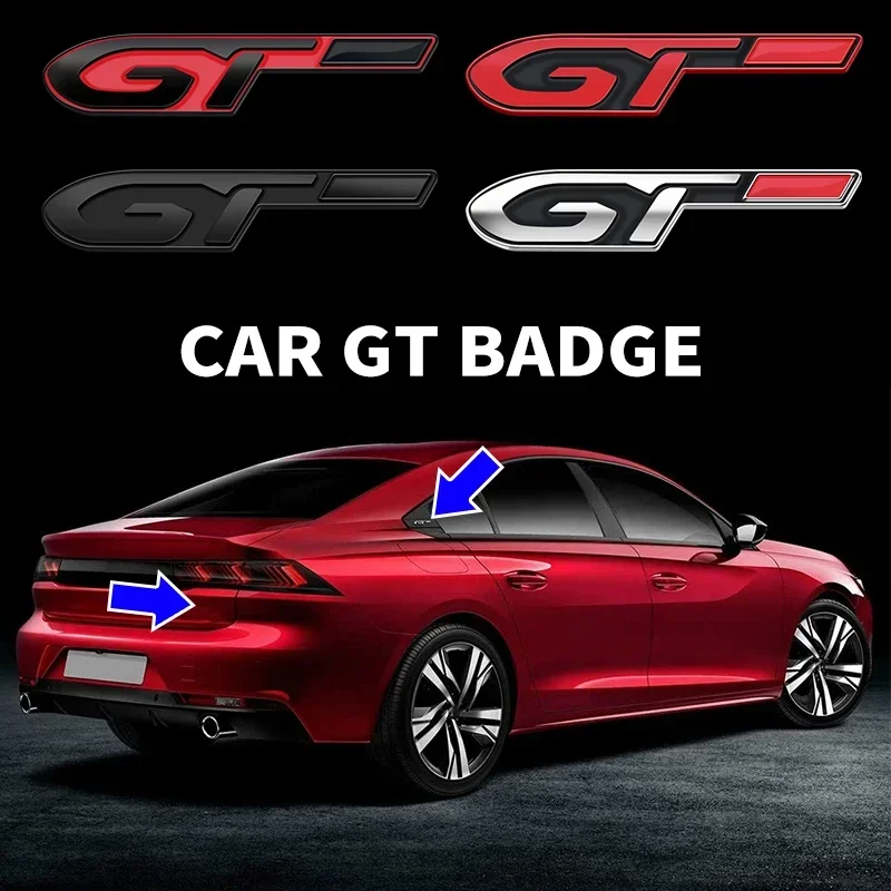 

1pcs 3D Car Sticker GT Logo Metal Emblem Badge Decals For Peugeot 106 107 206 207 307 208 308 407 408 2008 3008 4008 5008 RCZ