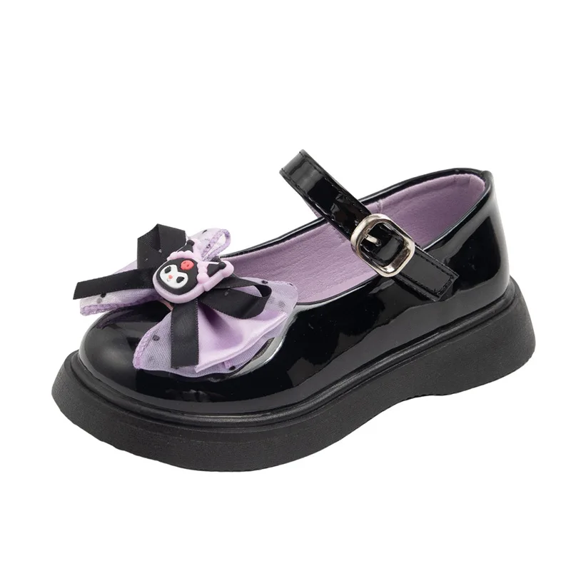 

Kuromi Sanrios Girl Leather Shoes New Spring Autumn Princess Shoes Student Anime Kawaii Cartoon Soft Bottom Single Shoes ﻿