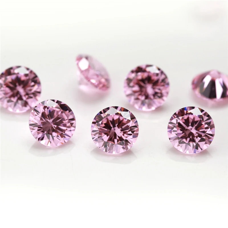 Size 0.8mm-2.5mm 500pcs Round Loose Cubic Zirconia 5A CZ Stones White Pink Black Lavender Violet Amethyst Color Garnet Red