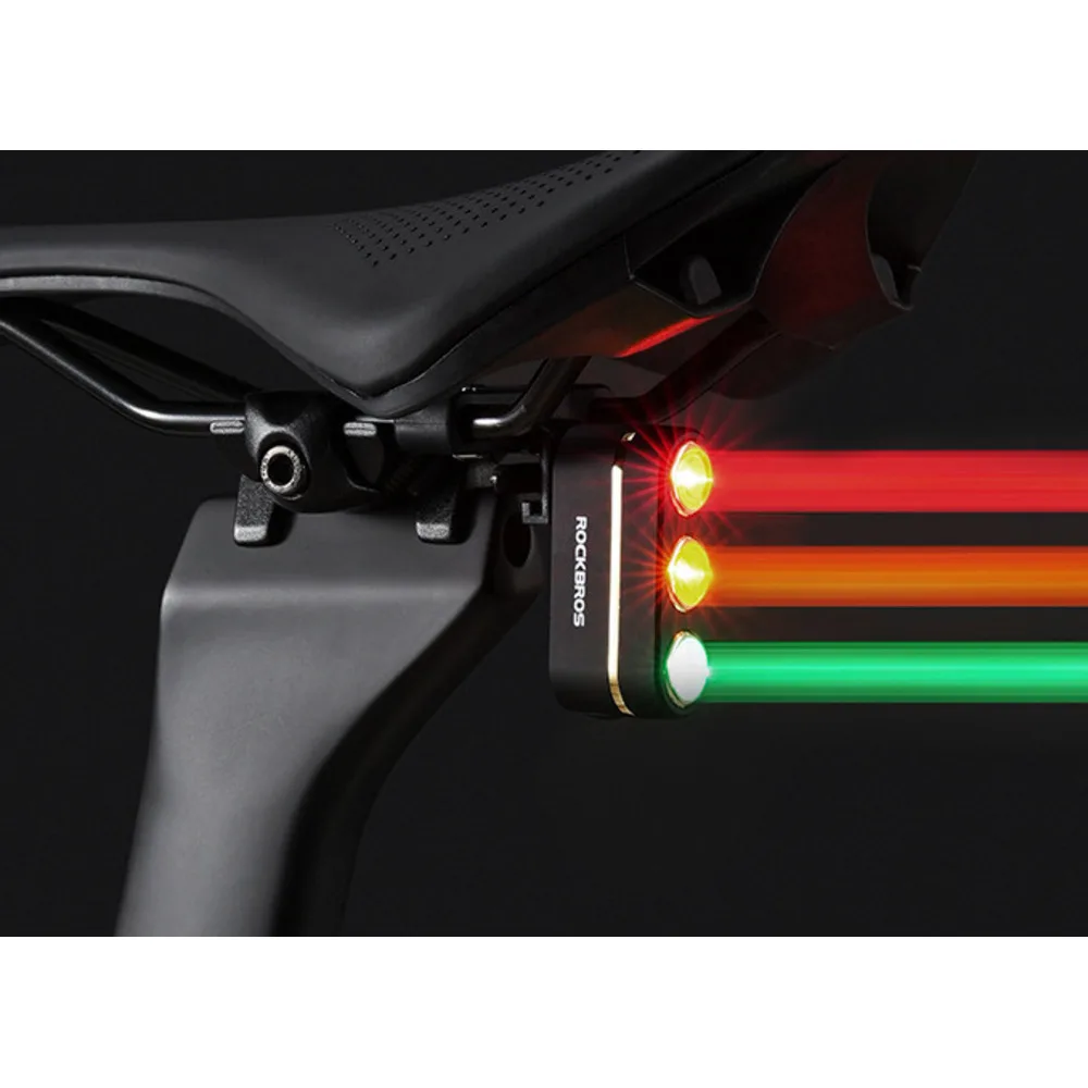 Bicycle brake sensing, three color warning taillights, mountain road bikes, night riding equipment_voghion.com