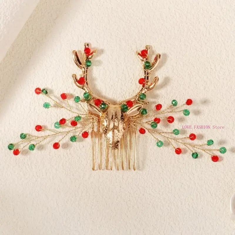 Kerstthema rendier Barrette Holiday Vier kersthoofdband voor volwassen Y166