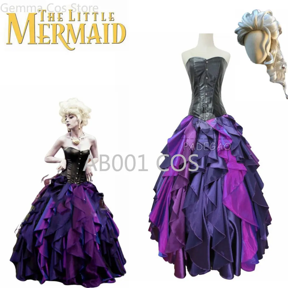 New The Little Mermaid Dress Sea Witch Ursula Princess Dress Cosplay Purple Costume Custom Made