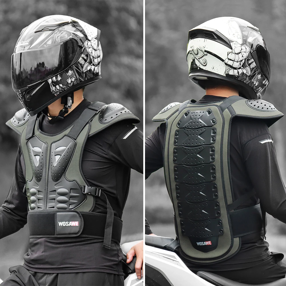 WOSAWE Motorcycle Armor Adult Protection Gears Chest Back Protector Outdoor Racing Moto Motocross MTB Dirt Bike Body Armour Vest