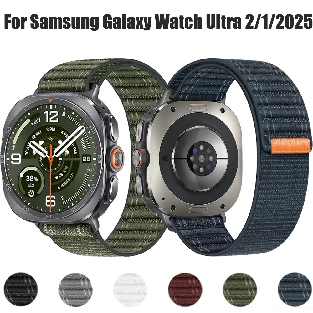 Offizielles Wave Nylon-Schlaufenarmband für Samsung Galaxy Watch Ultra 2/1 47mm, gemustertes Stoffarmband, Armband Galaxy Watch Ultra 2025