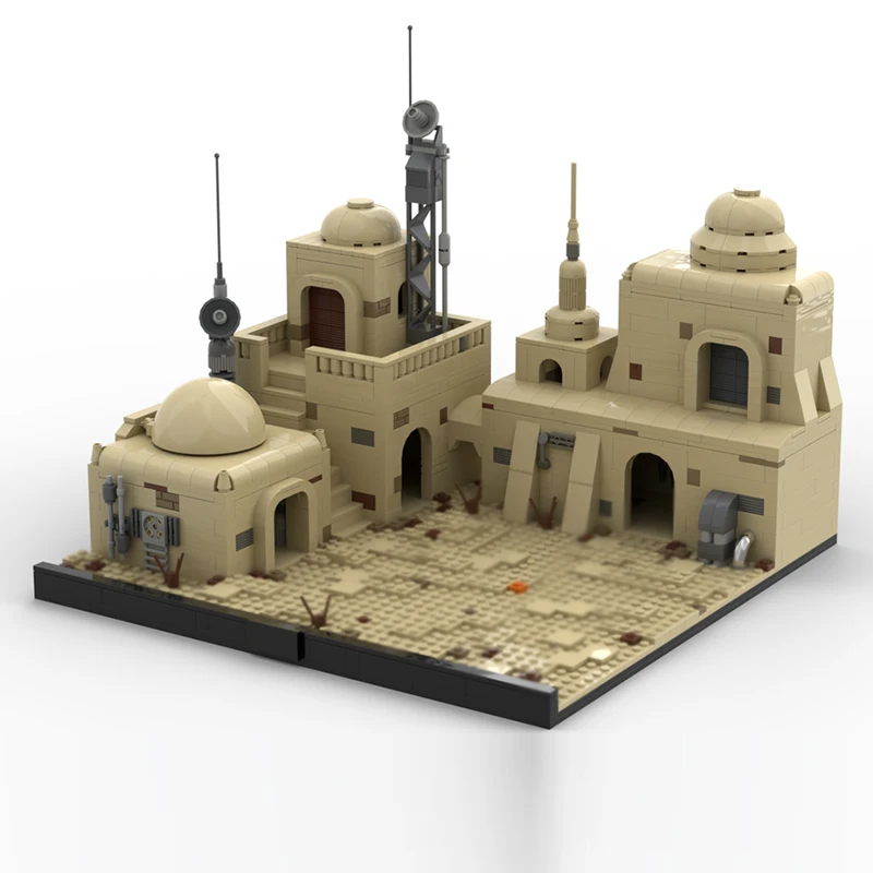 スター映画モデル MOC ビルディングブロック砂漠の街路建築モジュラーテクノロジー子供のホリデーギフト組み立ておもちゃスーツ