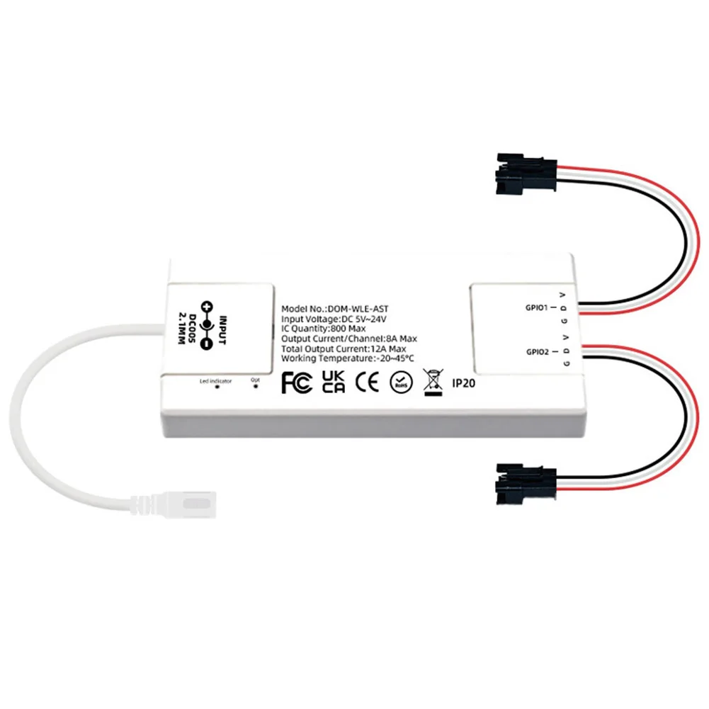 

LED Strip Controller with Microphone Sound More Than 100 Dynamic Modes for ESP32/ESP8266 SK6812 DC 5V 24V Max 12A