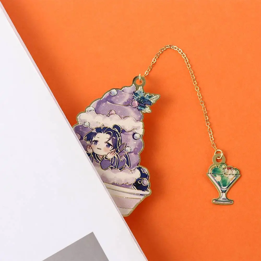 Wangji-suministros escolares de Metal, colgante Wei Wuxian, papelería Mo Dao Zu Shi, marcapáginas, marca de paginación, marcapáginas hueco, marcadores de libros