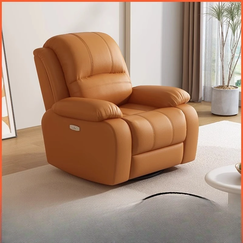 

Small apartment first-class space sofa cabin single person reclining chair leather electric multi-functional living room lazy