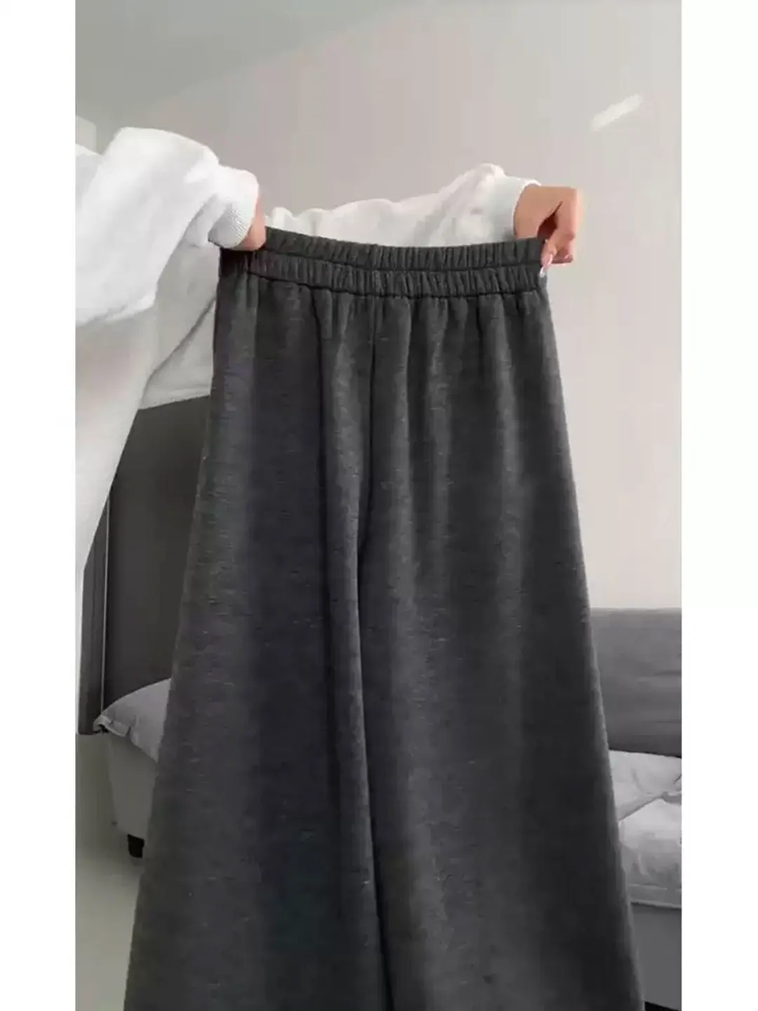 Pantalones de Lana de Corte Recto para Mujer, Otoño Invierno, Nuevo Estilo, Cintura Alta, Pierna Ancha, Elegantes, Casuales