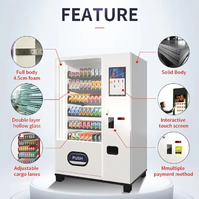 For Schools Community Colleges Universities Food Fruit Sweet Snacks and Drink Smart Fridge Vending Machine for Sale