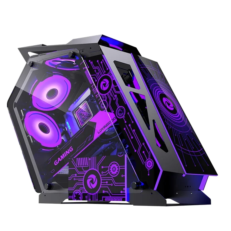 New Design Profile MATX Gaming Computer Case Computer Central Processor Server Cabinet Case with Tempered FRP Panel