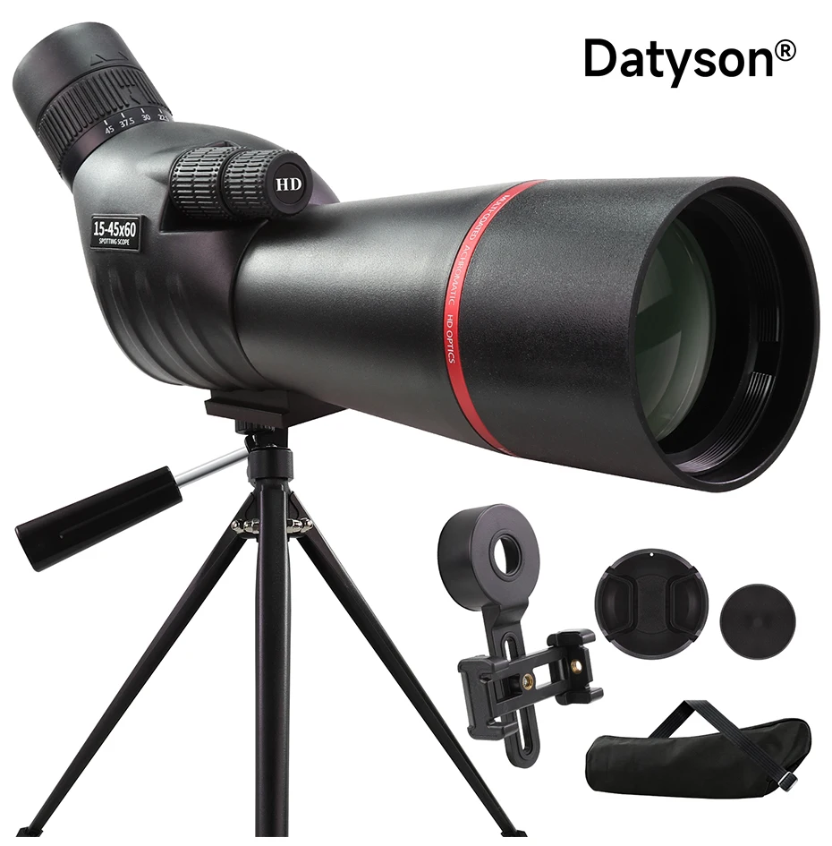 Datyson 15-45x60 Angled Spotting Scope – BAK4-Prisma FMC grünbeschichtetes Monokular-Teleskop für Vogelbeobachtung & Zielschießen – Detail 12
