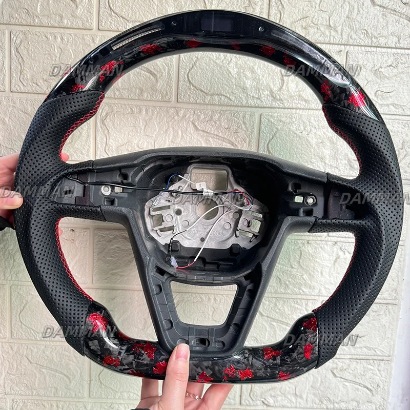 

LED Forged Carbon Fiber Steering Wheel For Seat Leon FR Cupra 5F MK3 2013 2014 2015 2016 2017 2018 2019 2020 LED Car Accessories