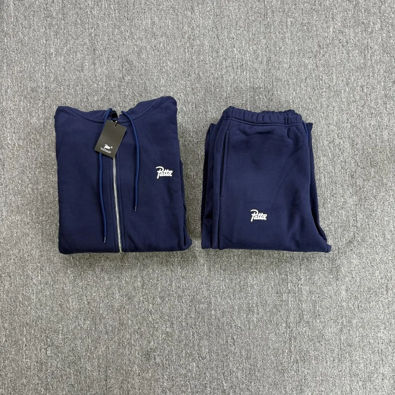 

Letter Patta Printed PATTA Zipper Jackets High Street Men Women Retro Hip-hop Sweatshirt Streetwear