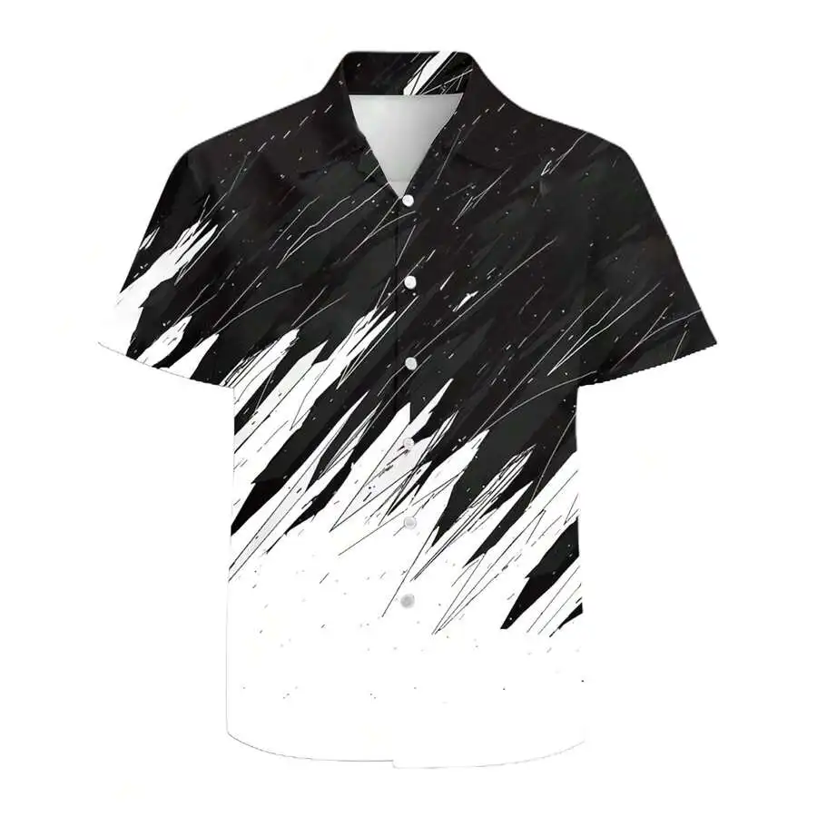 

Mens Cosmic Print Camp Collar Casual Shirt Breathable Polyester For Rave Party