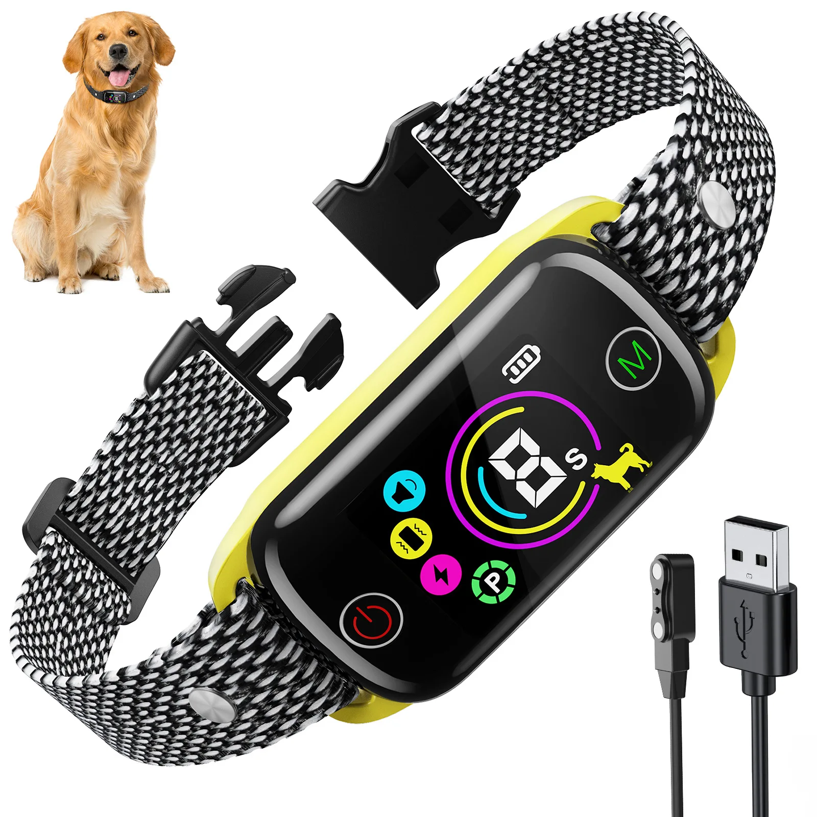 

The New Automatic Dogs Training Collar Ultrasonic Pet Dog Anti Barking Stop Barking Vibration Anti Bark Waterproof Collar Device