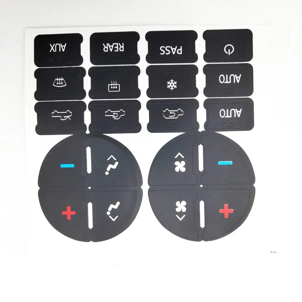 

Black AC Dash Button Repair Kit Vinyl Decal For 07-14 Chevy Silverado GMC Sierra