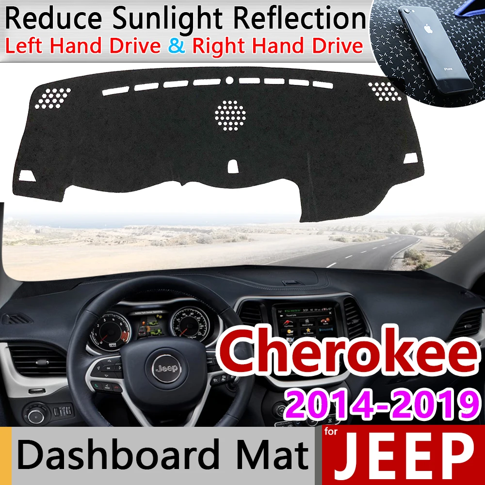 

Для Jeep Cherokee KL 2014 2015 2016 2017 2018 2019 анти-скольжения мат коврик на приборную панель Зонт приборной защиты автомобильные аксессуары