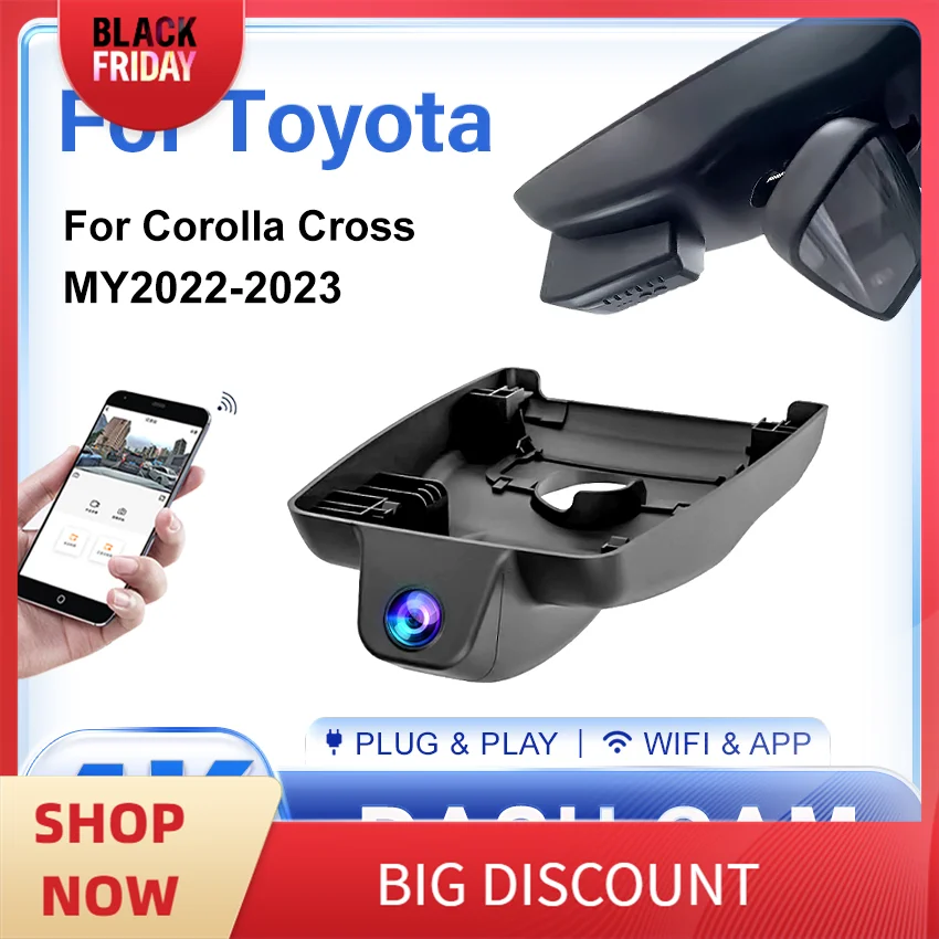 Car DVR For Toyota Corolla Cross 2022 2023 4K Dash Cam Driving Recorder Night Vision High Quality DashCam,Wireless Camera of Car