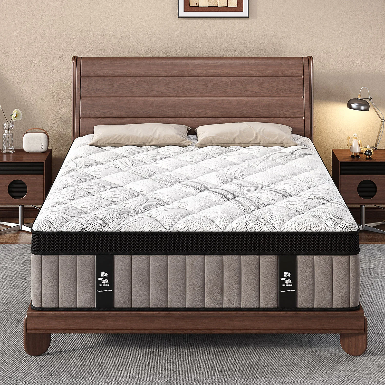 12" 14 Inch Gel Memory Foam Hybrid Mattress Medium Firm Pocket Spring Queen King Bed Motion Isolation