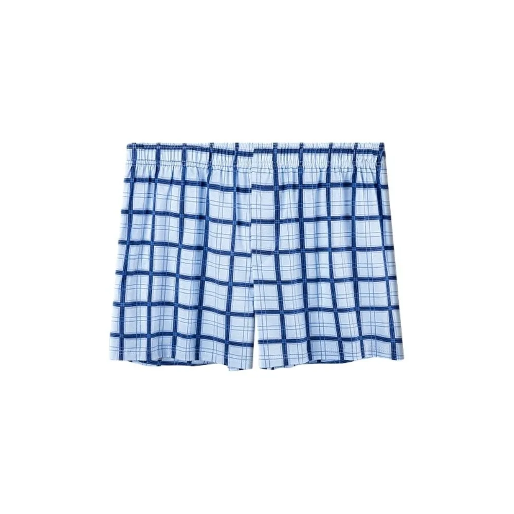 

Plus Size L-XXXXL Men's Boxer Briefs Fresh Comfortable Mens Cotton Underwear Breathable Elastic Waistband Plaid Beach Pants Male