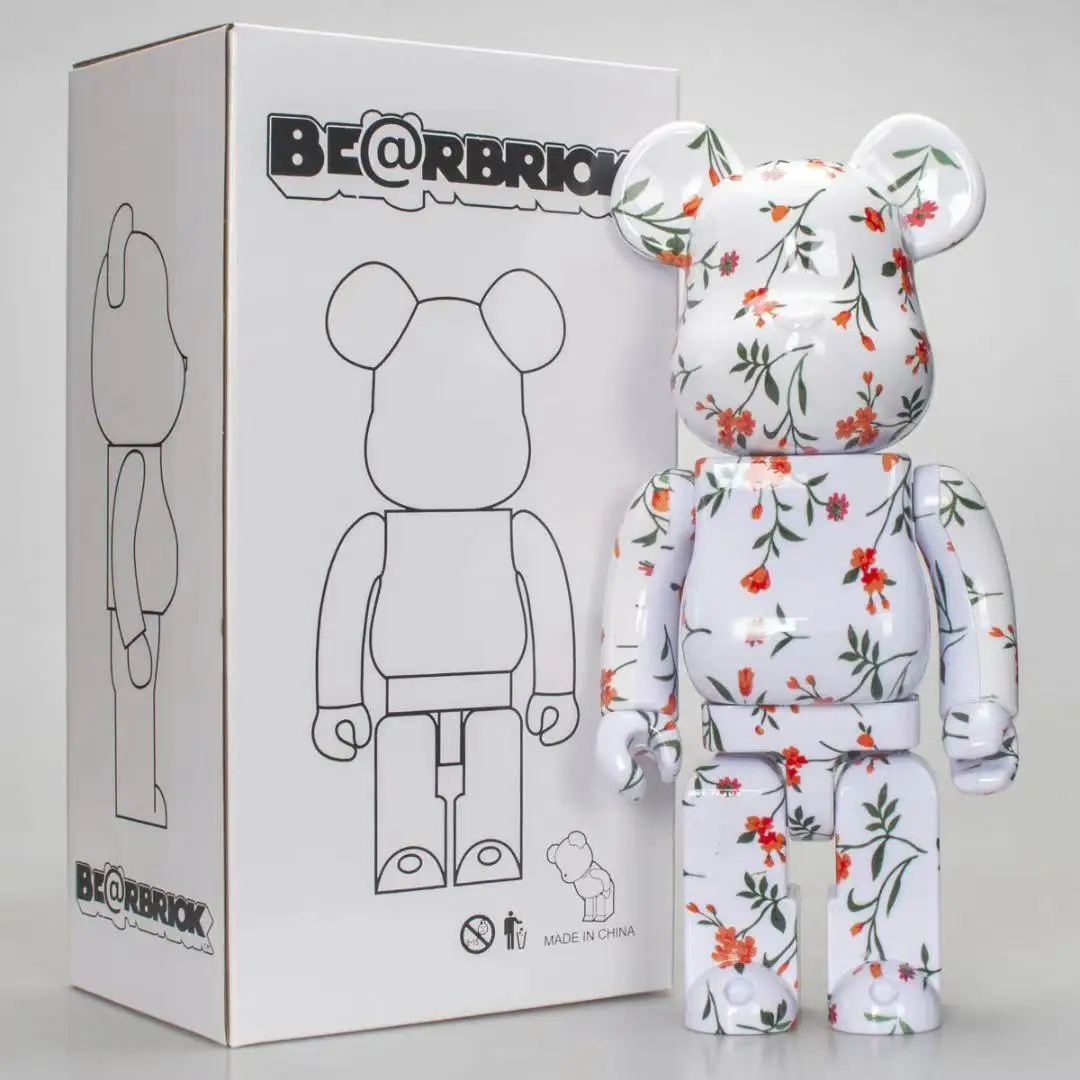 

Bearbrick 400% Plum Blossom Pattern 28 cm Height 11 Inches Joints Can Rotate Doll Decoration Hand-Held Collection Doll