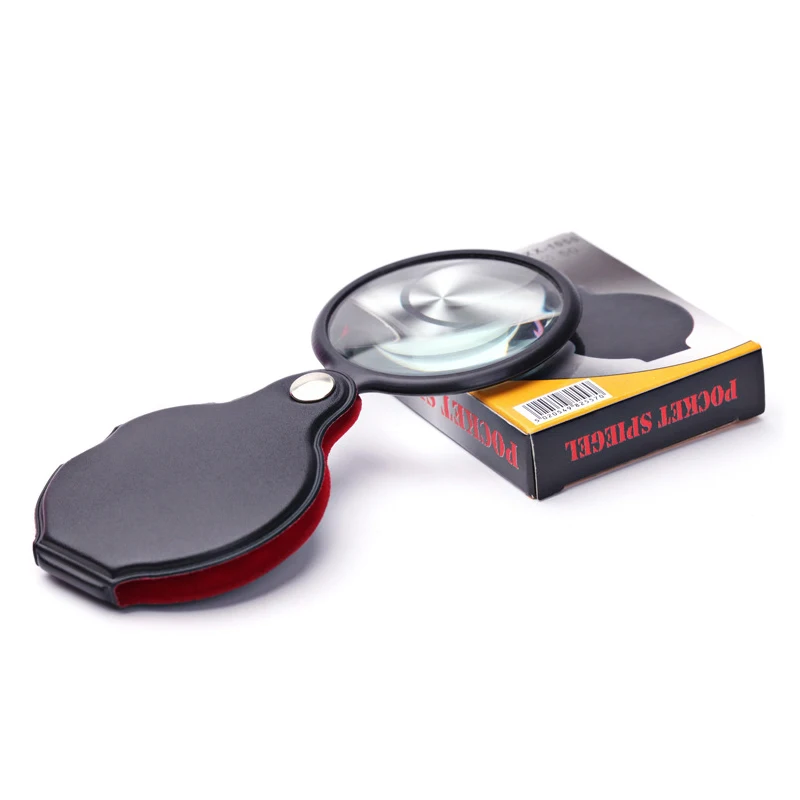 Imagem -04 - Portátil Dobrável 10x Lupa Lente de Lupa Mini Bolso Jóias Óculos de Leitura para Idosos 50 60 70 mm